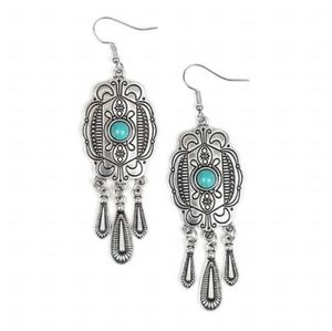 Turquoise fish hook back Earrings